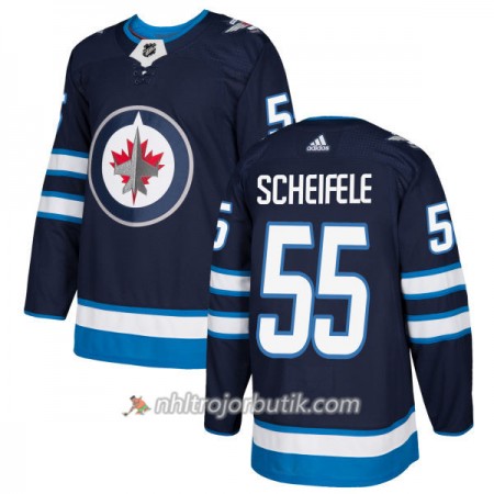 Män Ishockey Winnipeg Jets Tröja Mark Scheifele 55 Adidas 2017-2018 Marinblå Authentic